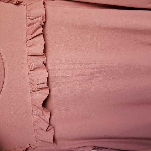 Cupio Women's Long Sleeve Ruffle Chest Knit Top Terracotta Clay - XL - Picture 6 of 10